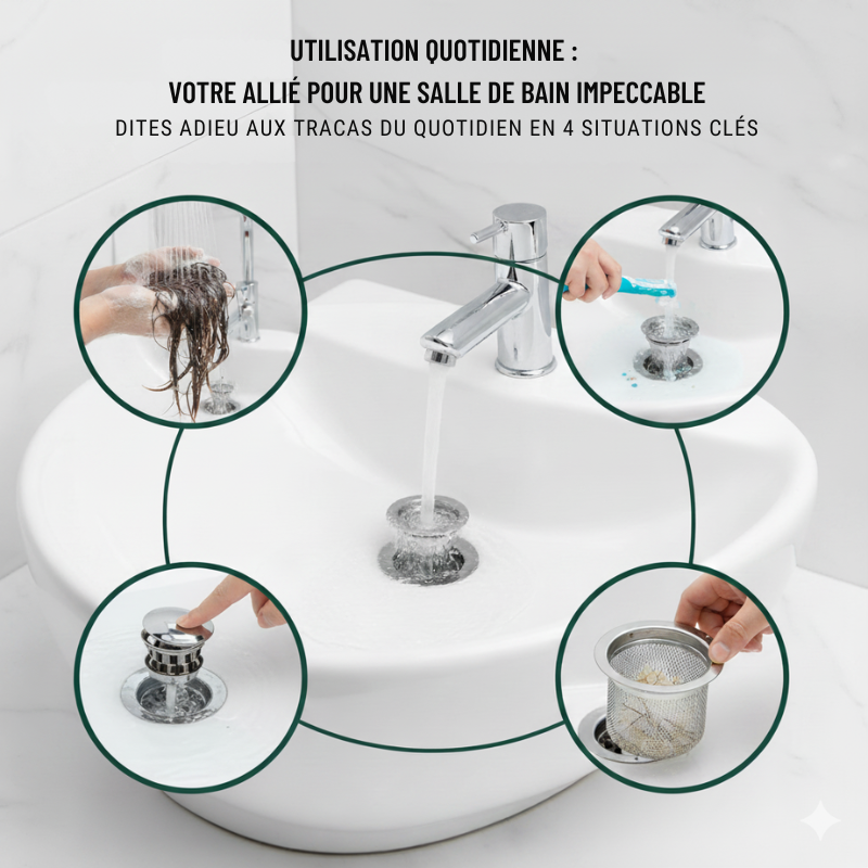 AquaBlock – Filtre anti-bouchon & anti-odeurs